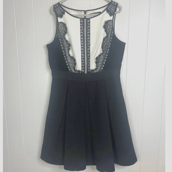 White House Black Market Black and White Fit and Flare Dress See Measurements - Picture 1 of 9